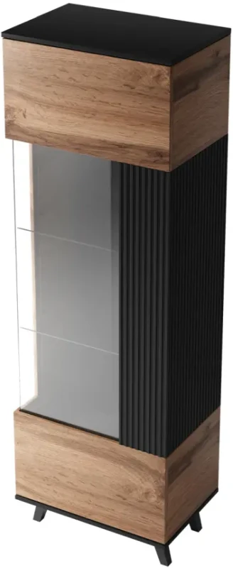 Witryna RANDOM W-1 dąb wotan/czarny