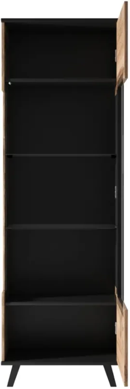 Witryna RANDOM W-1 dąb wotan/czarny