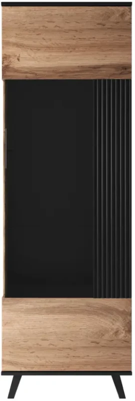 Witryna RANDOM W-1 dąb wotan/czarny