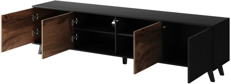 Szafka stolik RTV Random RTV-3 200 cm dąb wotan/czarny