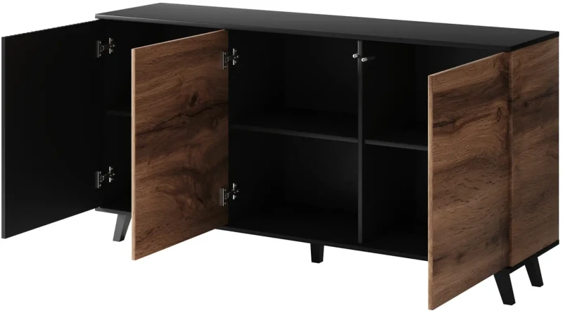 Komoda RANDOM KM-1 160 cm dąb wotan/czarny