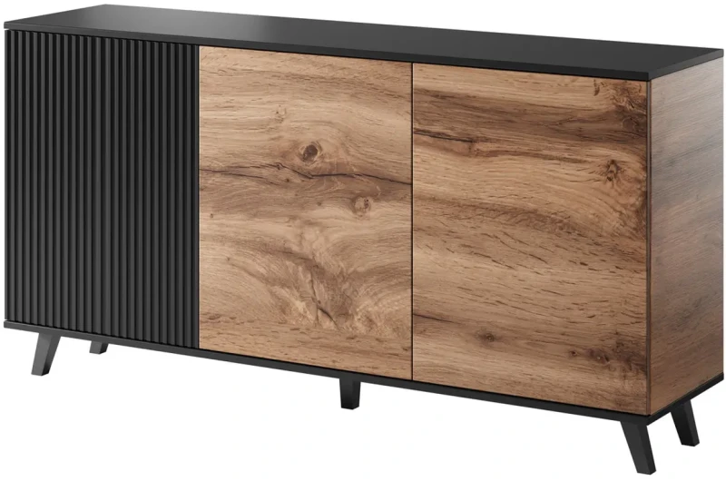 Komoda RANDOM KM-1 160 cm dąb wotan/czarny