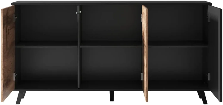 Komoda RANDOM KM-1 160 cm dąb wotan/czarny