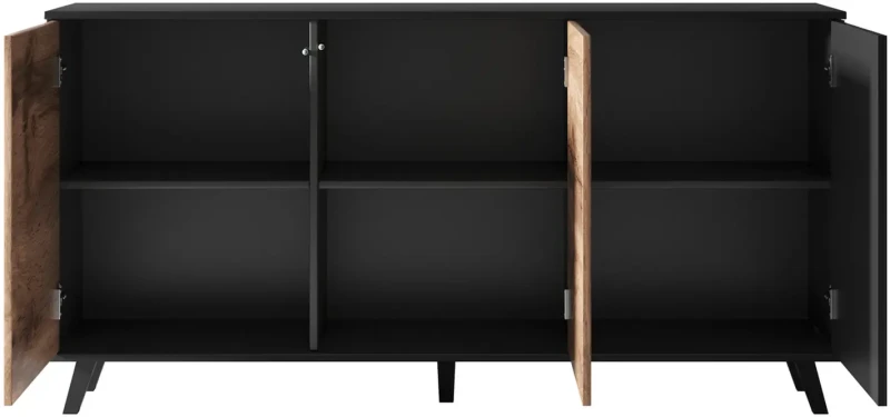 Komoda RANDOM KM-1 160 cm dąb wotan/czarny