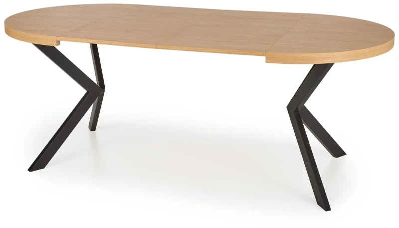 Stół rozkładany Peroni 100-250 cm dąb złoty / czarny