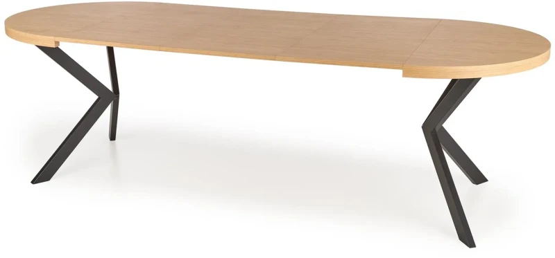 Stół rozkładany Peroni 100-250 cm dąb złoty / czarny
