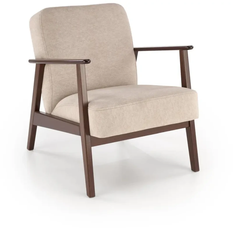 Fotel tapicerowany Milano 1S styl retro beżowy