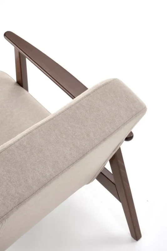 Fotel tapicerowany Milano 1S styl retro beżowy