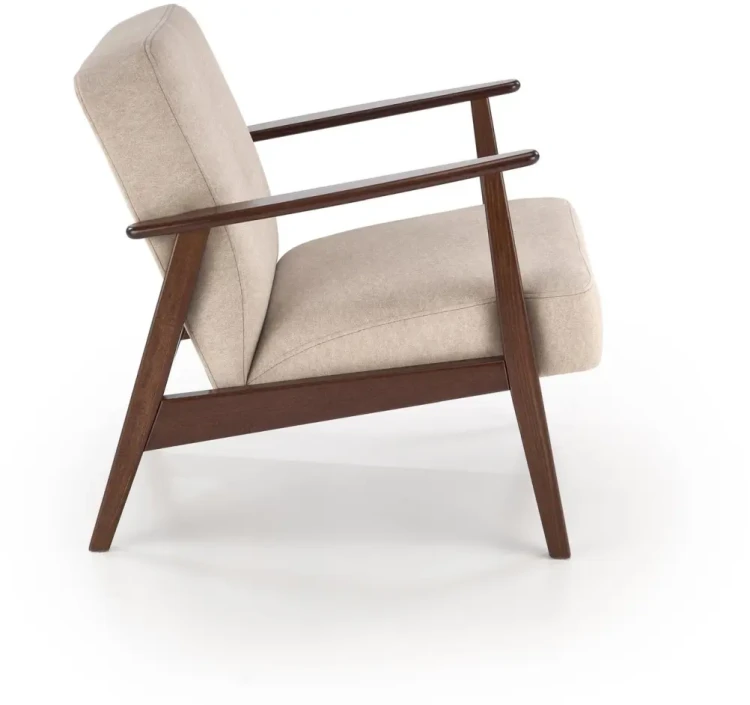 Fotel tapicerowany Milano 1S styl retro beżowy