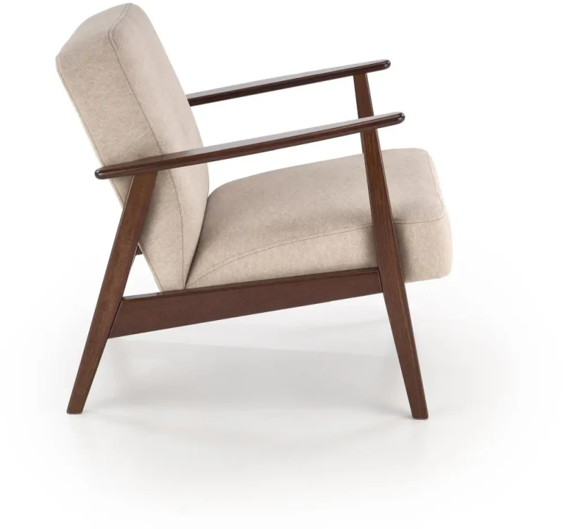 Fotel tapicerowany Milano 1S styl retro beżowy