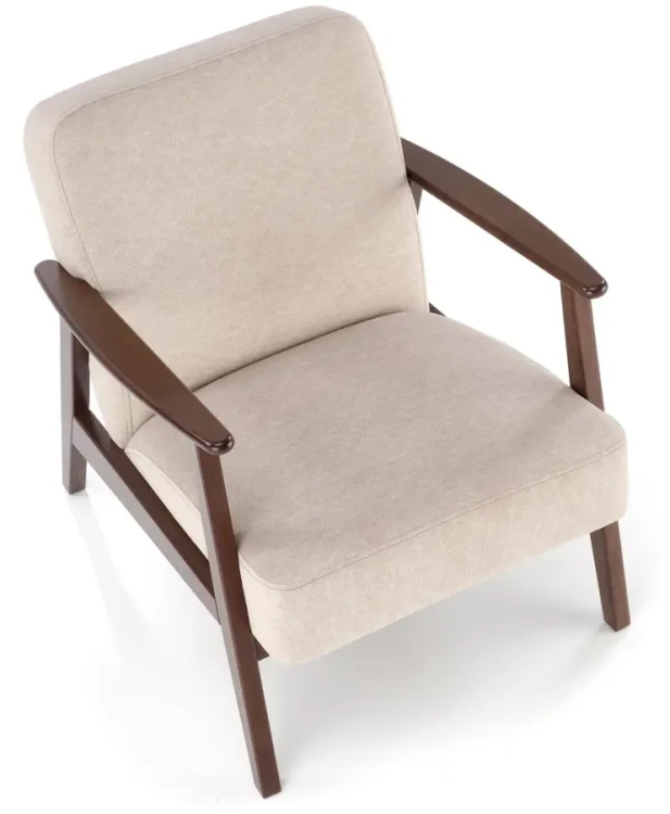 Fotel tapicerowany Milano 1S styl retro beżowy