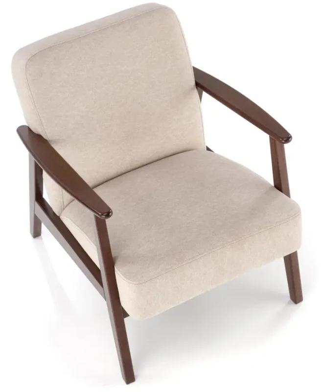 Fotel tapicerowany Milano 1S styl retro beżowy
