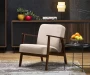 Fotel tapicerowany Milano 1S styl retro beżowy
