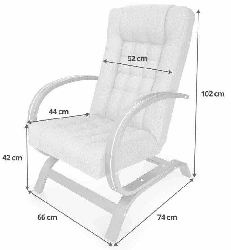 Fotel tapicerowany Finka Harmonia pikowany na bukowym stelażu do salonu - wymiary