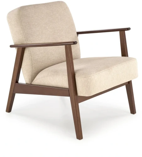 Fotel tapicerowany Milano 1S w stylu retro beżowy