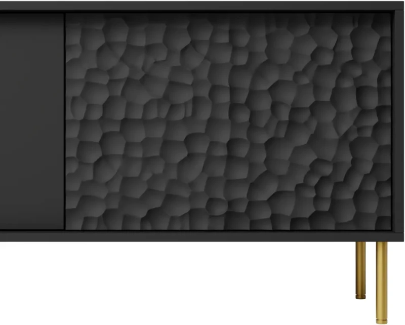 Szafka stolik pod telewizor Bullet RTV-1 180 cm czarny mat ze złotymi nogami