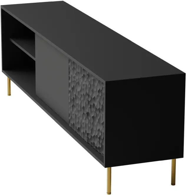 Szafka stolik pod telewizor Bullet RTV-1 180 cm czarny mat ze złotymi nogami