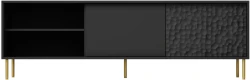 Szafka stolik pod telewizor Bullet RTV-1 180 cm czarny mat ze złotymi nogami