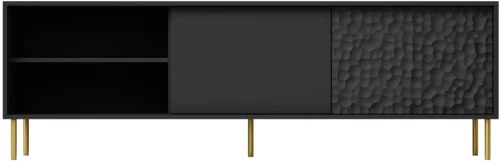 Szafka stolik pod telewizor Bullet RTV-1 180 cm czarny mat ze złotymi nogami