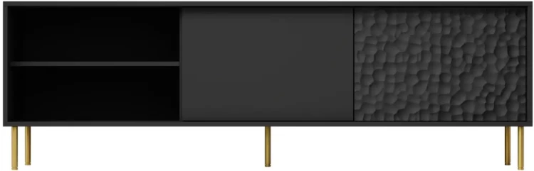 Szafka stolik pod telewizor Bullet RTV-1 180 cm czarny mat ze złotymi nogami
