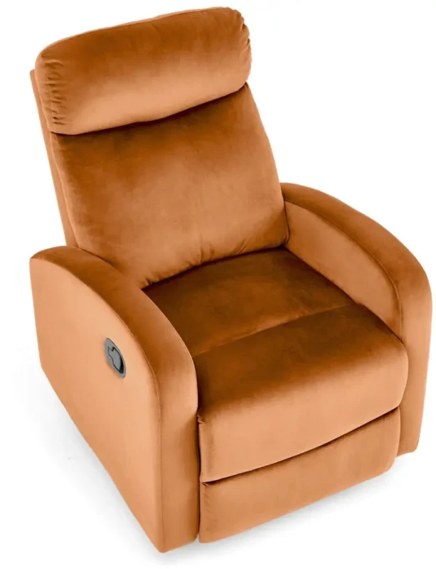 Fotel rozkładany Wonder z funkcją kołyski i podnóżkiem wypoczynkowy do salonu Cynamonowy