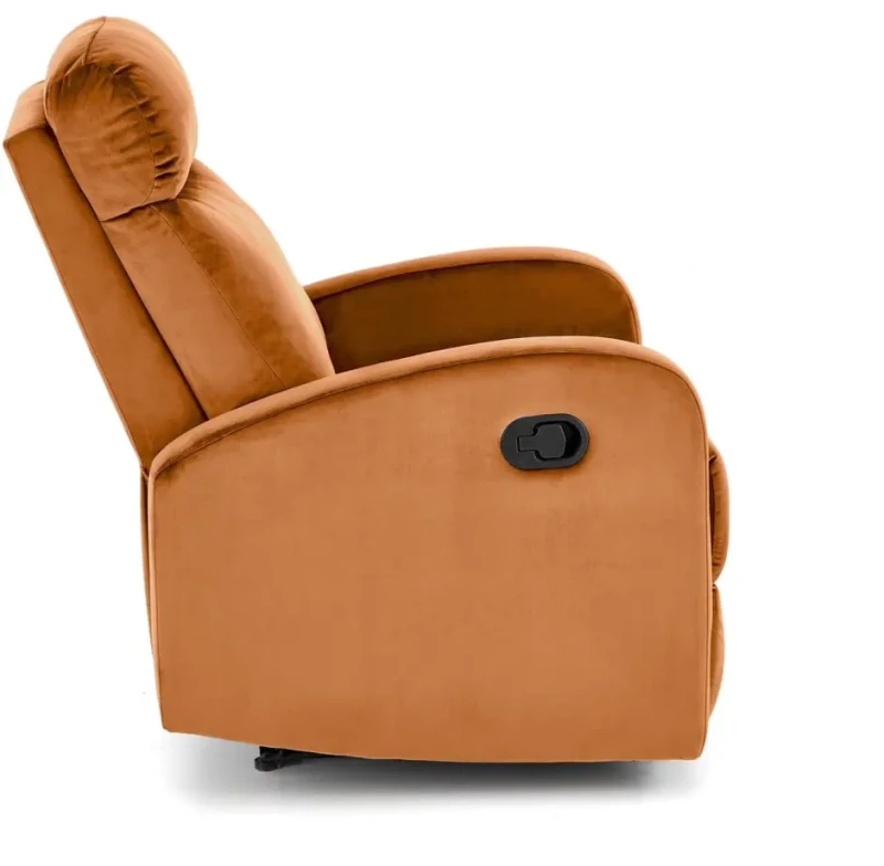 Fotel rozkładany Wonder z funkcją kołyski i podnóżkiem wypoczynkowy do salonu Cynamonowy