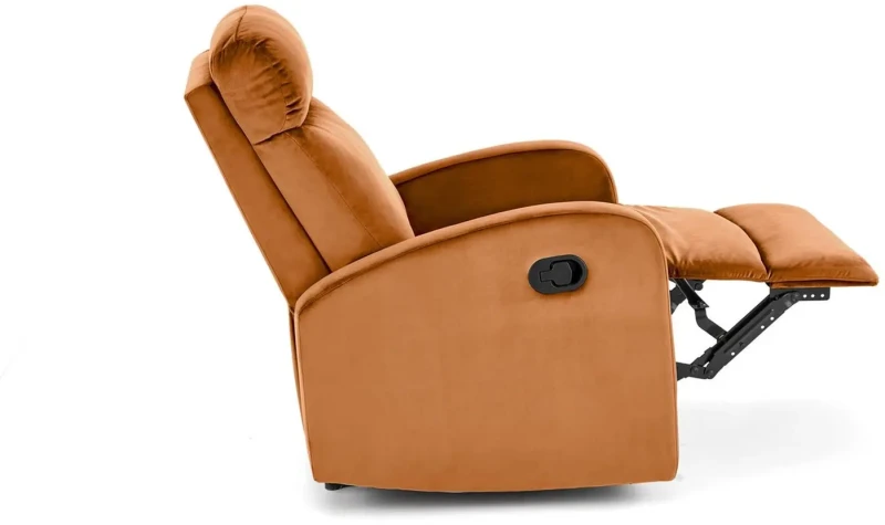 Fotel rozkładany Wonder z funkcją kołyski i podnóżkiem wypoczynkowy do salonu Cynamonowy