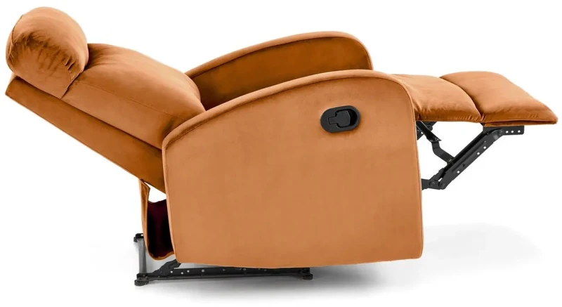 Fotel rozkładany Wonder z funkcją kołyski i podnóżkiem wypoczynkowy do salonu Cynamonowy