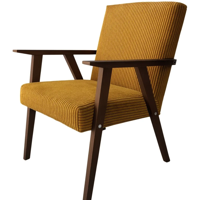 sztruksowy-fotel-prl-miodowy POSO 01