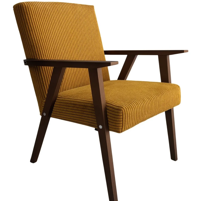 sztruksowy-fotel-prl-miodowy POSO 01