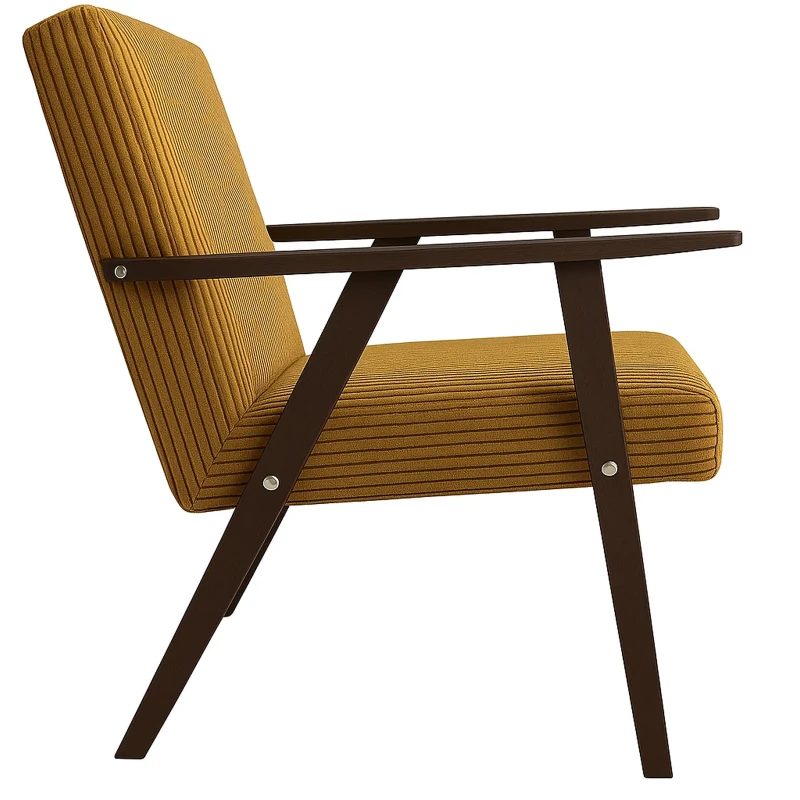 sztruksowy-fotel-prl-miodowy POSO 01