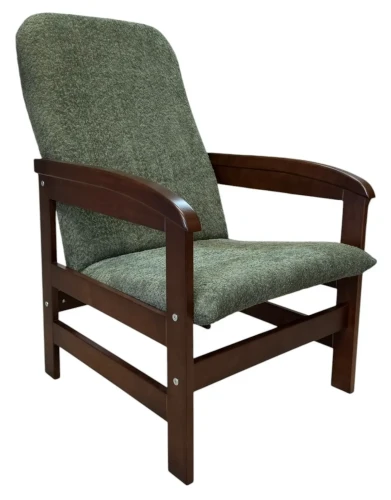 Fotel tapicerowany Luca gładki na drewnianym stelażu do salonu