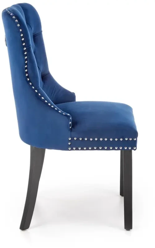 Krzesło Miya tapicerowane z uchwytem do jadalni granatowy/czarny