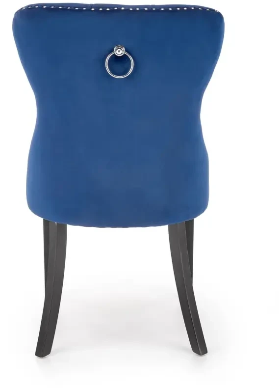 Krzesło Miya tapicerowane z uchwytem do jadalni granatowy/czarny