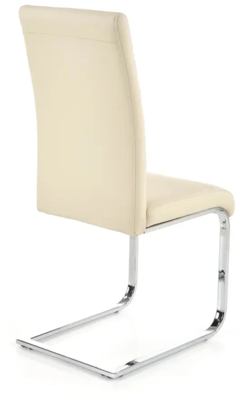 Krzesło tapicerowane K85 ekoskóra na płozach do jadalni ciemny krem