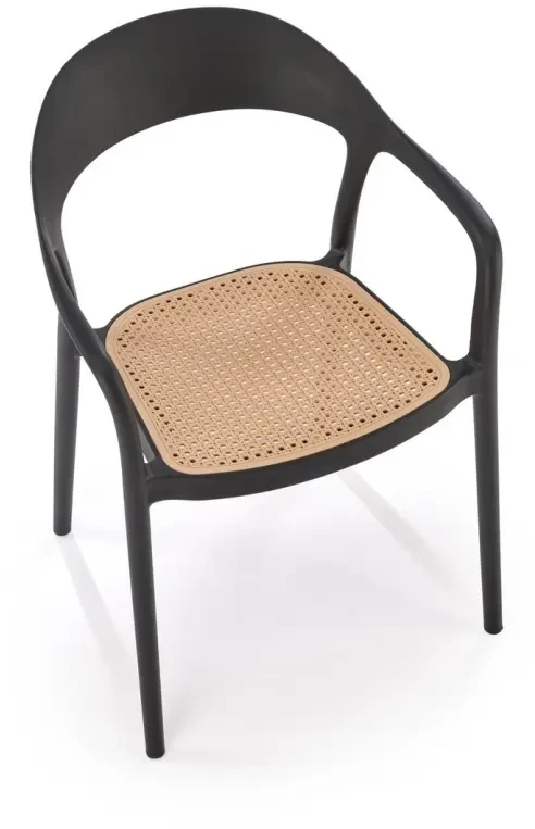 Krzesło K530 polipropylen czarny / naturalny