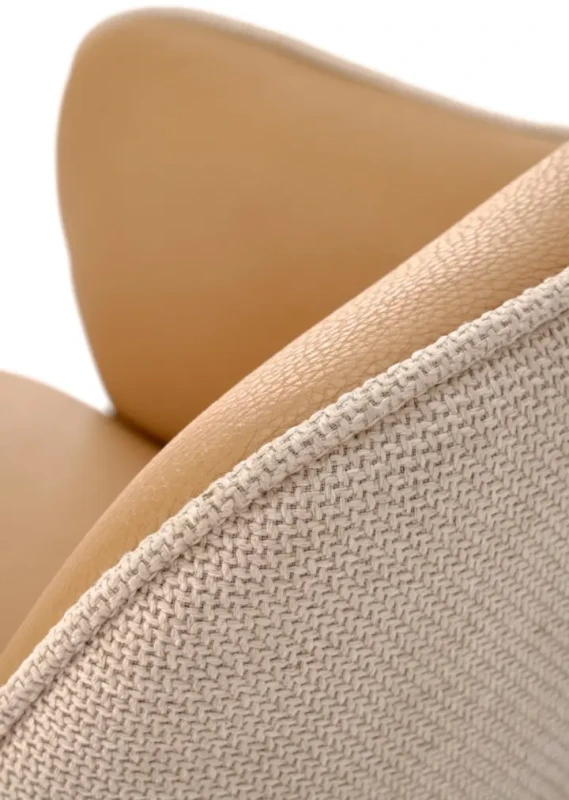 Krzesło obrotowe K527 kubełkowe nowoczesne do jadalni brązowy / beżowy