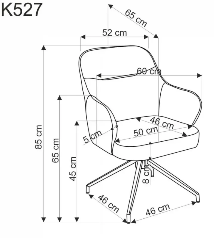Krzesło obrotowe K527 kubełkowe nowoczesne do jadalni brązowy / beżowy