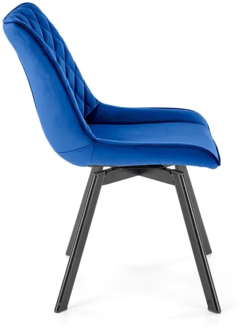 Krzesło K520 tapicerowane z obrotowym siedziskiem granatowy /czarny