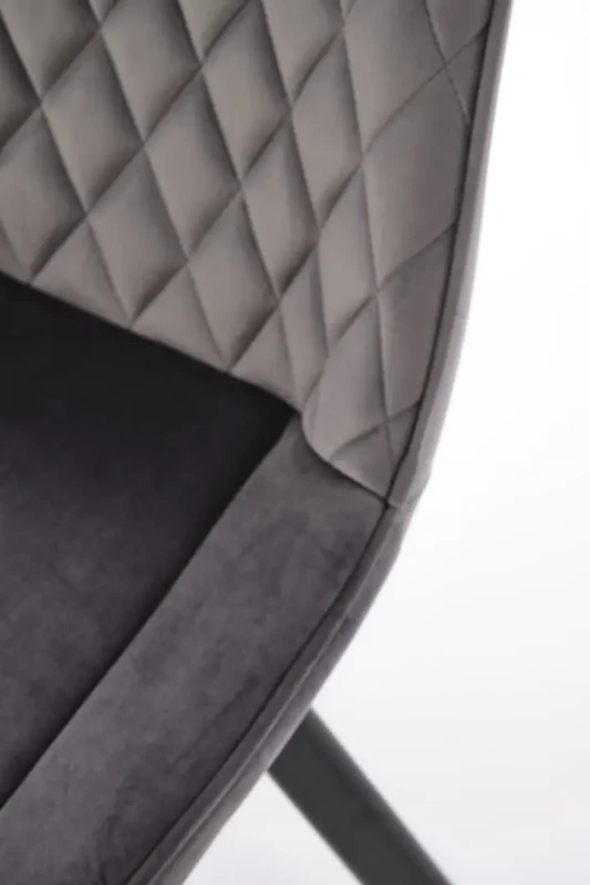 Krzesło K520 tapicerowane z obrotowym siedziskiem ciemny popiel / czarny