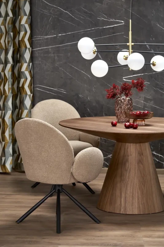 Krzesło obrotowe K498 kubełkowe nowoczesne do jadalni cappuccino