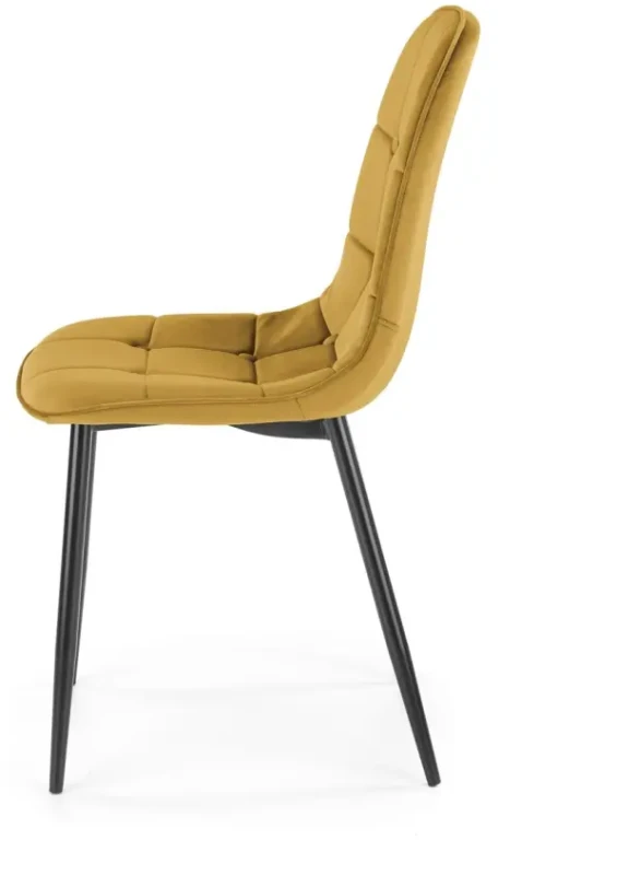 Krzesło K417 tapicerowane do jadalni musztardowy/czarny