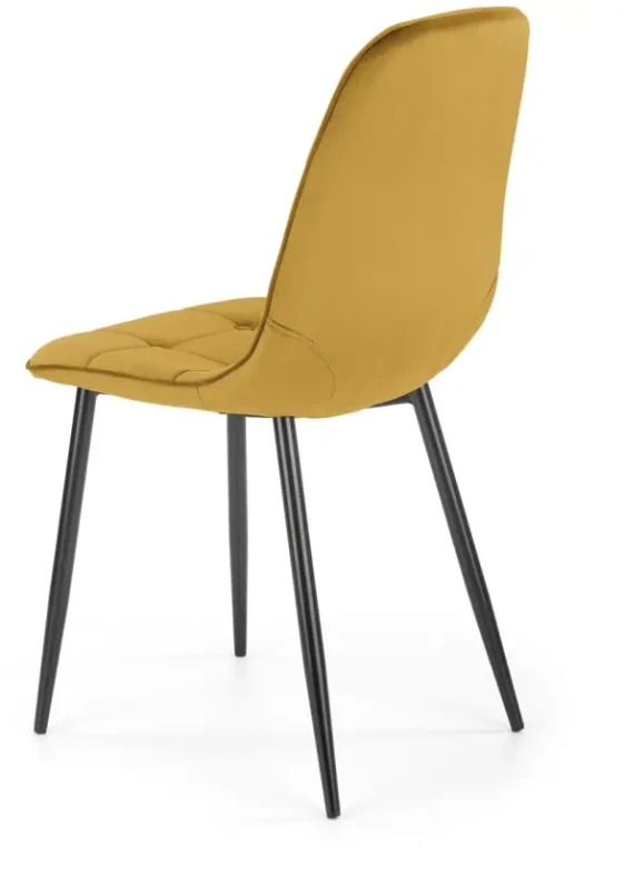 Krzesło K417 tapicerowane do jadalni musztardowy/czarny