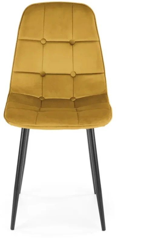 Krzesło K417 tapicerowane do jadalni musztardowy/czarny