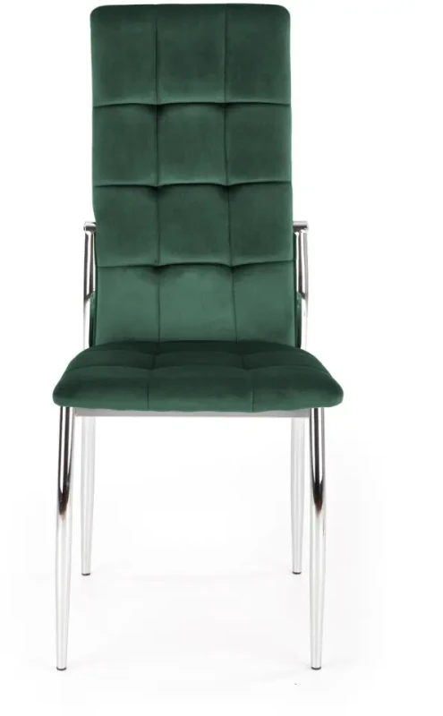 Krzesło K416 tapicerowane do jadalni ciemny zielony