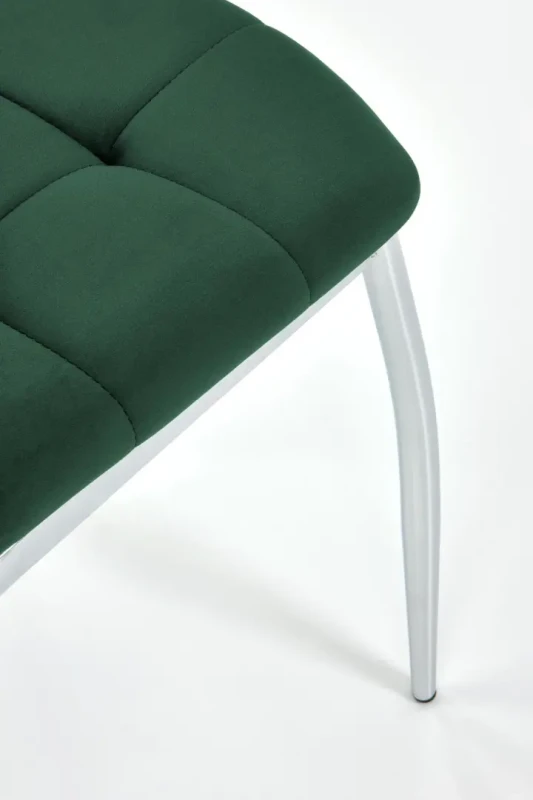 Krzesło K416 tapicerowane do jadalni ciemny zielony