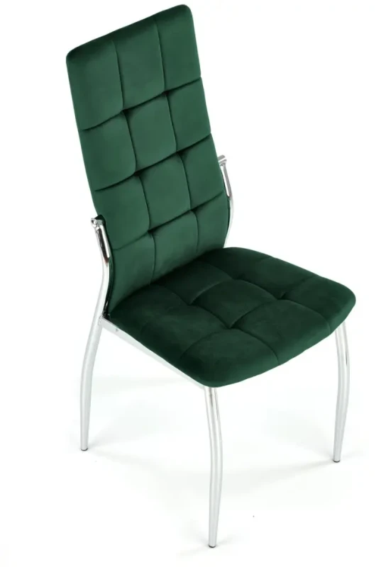 Krzesło K416 tapicerowane do jadalni ciemny zielony