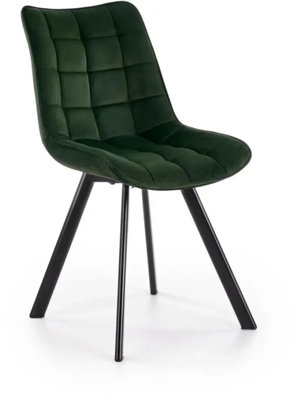 Krzesło K332 tapicerowane do jadalni ciemny zielony/czarny