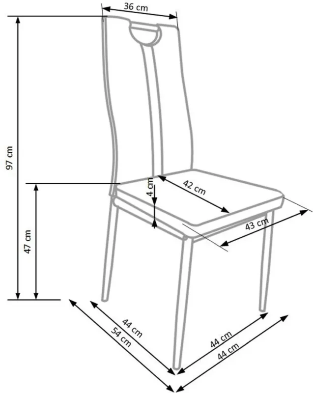 Krzesło K202 z uchwytem do jadalni czarny