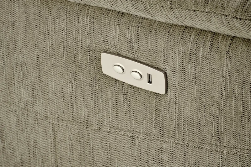 Fotel rozkładany Jamal wypoczynkowy elektryczny z gniazdem USB do salonu oliwkowy